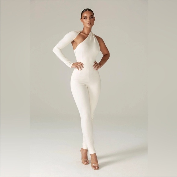 Alieva Modern Jumpsuit Off White One Arm Jumpsuit size S NWT - Picture 2 of 11
